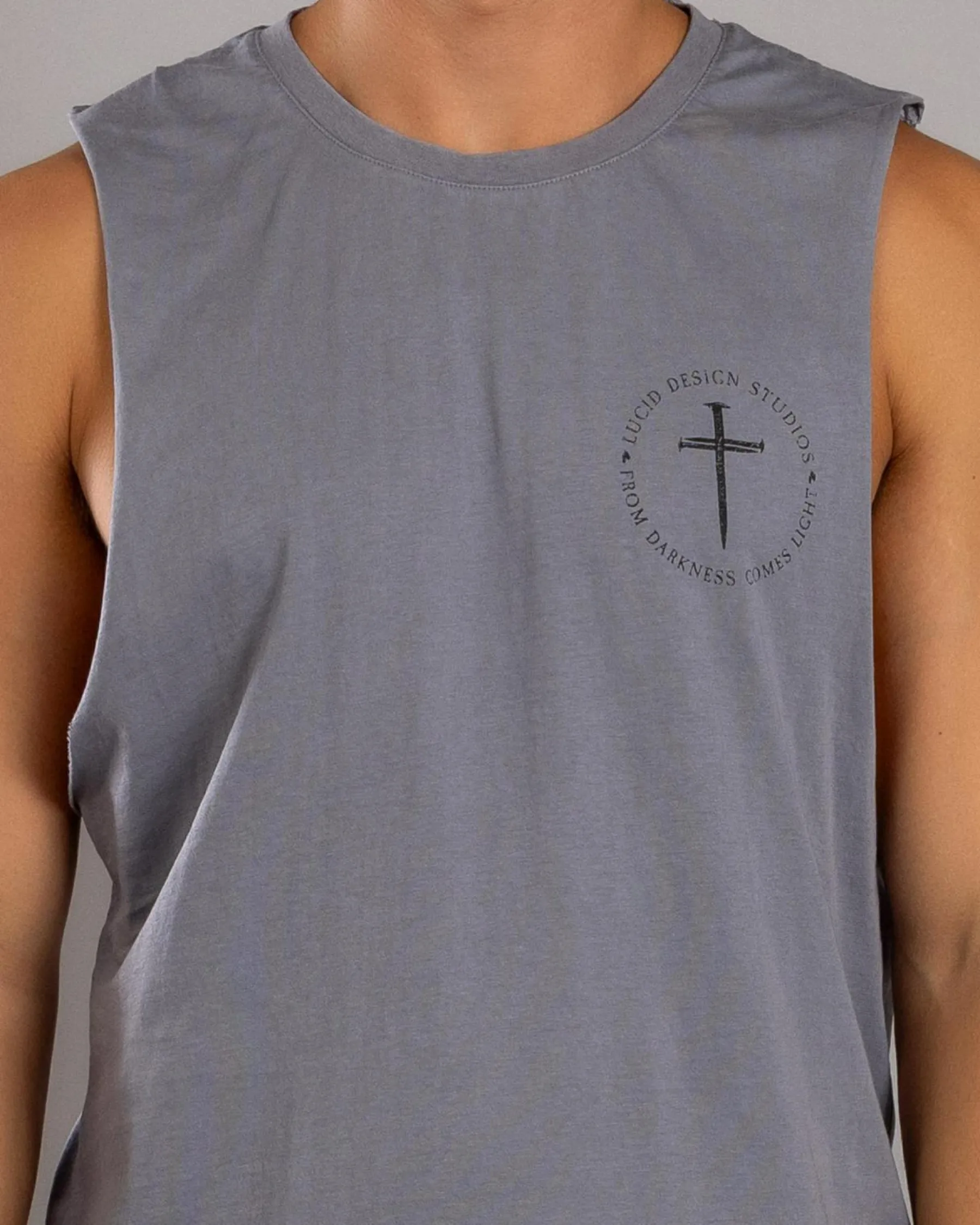 Tops & T-Shirts*Lucid Fray Muscle Tank Lt Grey Acid