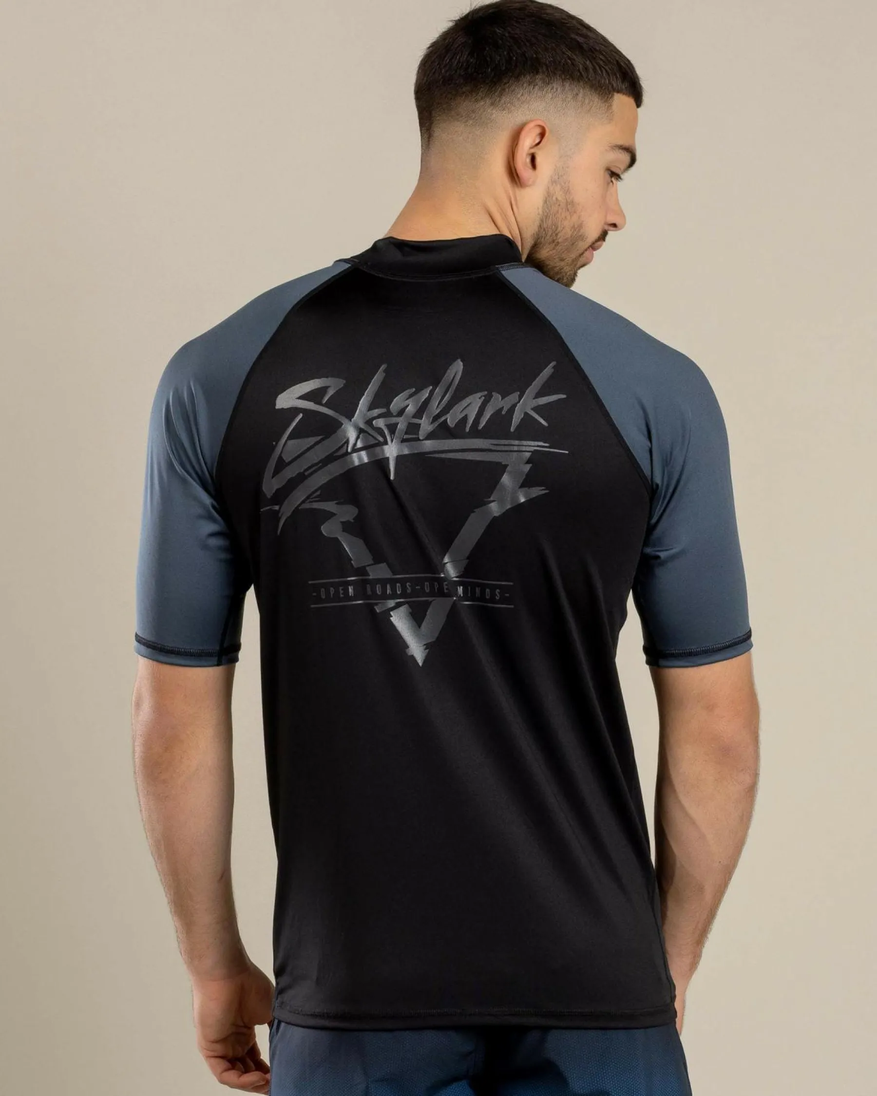 Rashies*Skylark Frequency Short Sleeve Rash Vest Black/ Charcoal