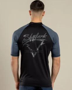 Rashies*Skylark Frequency Short Sleeve Rash Vest Black/ Charcoal