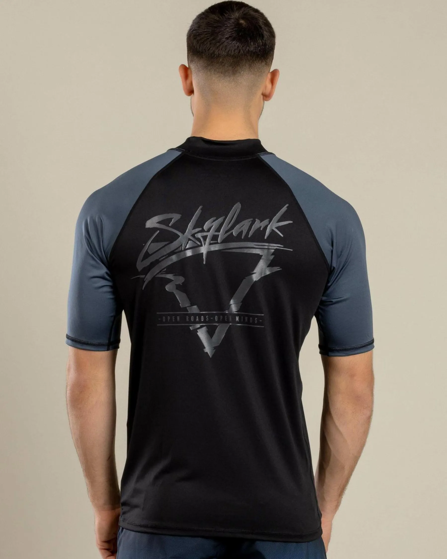 Rashies*Skylark Frequency Short Sleeve Rash Vest Black/ Charcoal