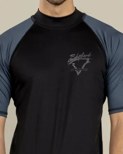 Rashies*Skylark Frequency Short Sleeve Rash Vest Black/ Charcoal