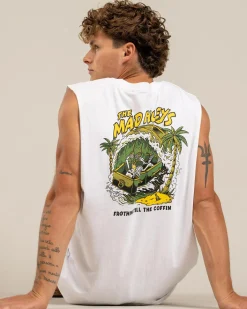 Tops & T-Shirts*The Mad Hueys Frothin Coffin Muscle Tank White