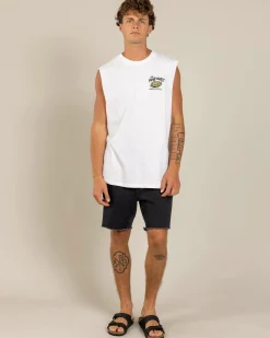 Tops & T-Shirts*The Mad Hueys Frothin Coffin Muscle Tank White