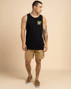 Tops & T-Shirts*The Mad Hueys Frothin Coffin Singlet Tank Black