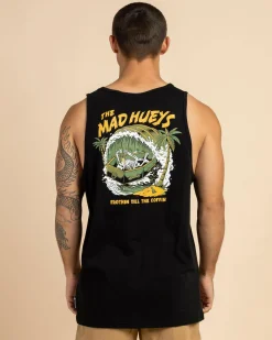 Tops & T-Shirts*The Mad Hueys Frothin Coffin Singlet Tank Black