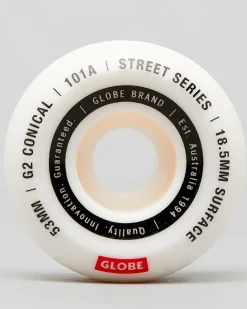 Skateboards & Scooters|Skateboards & Scooters*Globe G2 Conical 53mm Street Skateboard Wheels White/essential