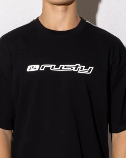 Tops & T-Shirts*Rusty Gaffa Taped Short Sleeve T-Shirt Black