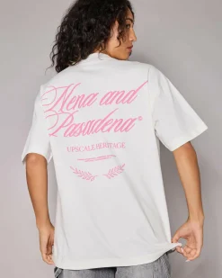 Tops*Nena & Pasadena Gentlemen Raptor Oversized T-Shirt Natural White