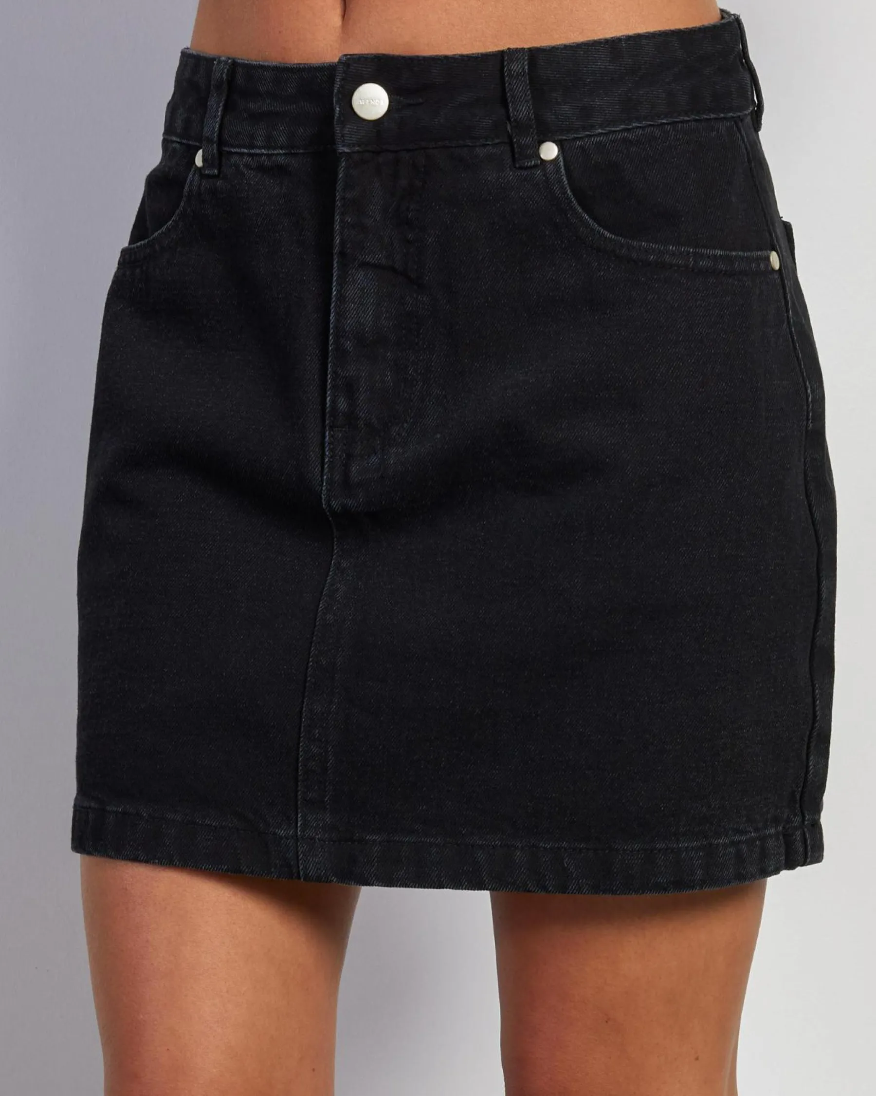 Bottoms*Afends Georgia Organic Denim Skirt Washed Black