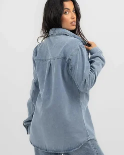 Jackets & Coats*Country Denim Georgie Shacket Light Mid
