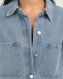 Jackets & Coats*Country Denim Georgie Shacket Light Mid