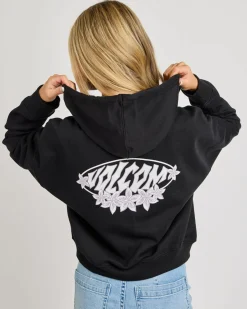 Jumpers & Hoodies*Volcom Get Up Zip Through Hoodie Black