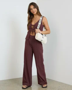 New Gia Stripe Pants Women Sets|Bottoms