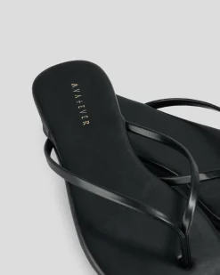 Slides*Ava And Ever Gigi Thong Slide Sandals Black