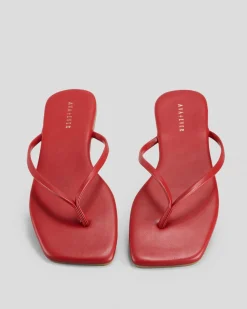 Slides*Ava And Ever Gigi Thong Slide Sandals Garnet