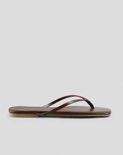 Slides*Ava And Ever Gigi Thong Slide Sandals Espresso