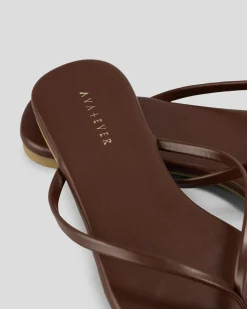Slides*Ava And Ever Gigi Thong Slide Sandals Espresso