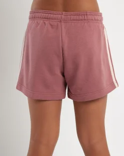 Bottoms*adidas Girls' 3 Stripe Shorts Preloved Crimson/sandy Pink