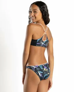 Bikinis*Roxy Girls' Active Crop Top Bikini Set Anthracite Active Rg