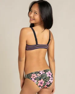 Girls' Active Floral Bralette Bikini Set Kids Bikinis