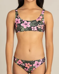 Girls' Active Floral Bralette Bikini Set Kids Bikinis