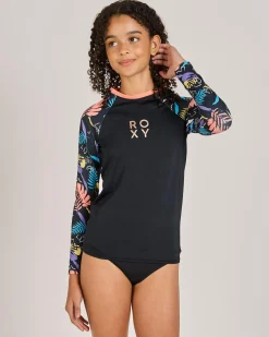 Clearance Girl's Active Long Sleeve Rash Vest Kids Rash Vests