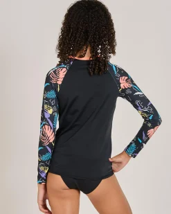 Clearance Girl's Active Long Sleeve Rash Vest Kids Rash Vests
