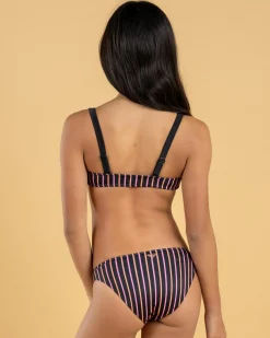 Bikinis*Roxy Girls' Active Stripe Bralette Bikini Set Anthracite Bold Stripe