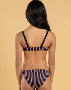 Bikinis*Roxy Girls' Active Stripe Bralette Bikini Set Anthracite Bold Stripe