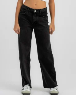Jeans|Bottoms*DESU Girls' Alice Straight Leg Jeans Washed Black