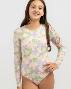 Surf|Wetsuits & Surfsuits*Roxy Girls' All About Sol Long Sleeve Surfsuit White All About Sol Mini Rg