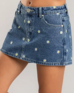 Denim|Bottoms*DESU Girls' Allegra Denim Skort Daisy Dark Mid