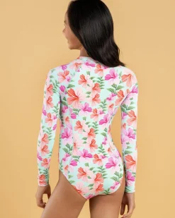 Surf|Wetsuits & Surfsuits*Topanga Girls' Alora Surfsuit Seafoam/multi