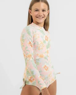 Best Girls' Always Summer Long Sleeve Surfsuit Kids Surf|Wetsuits & Surfsuits