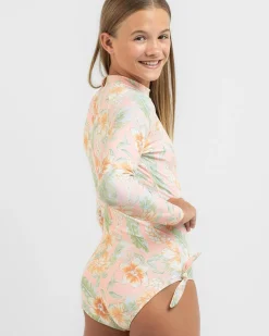 Best Girls' Always Summer Long Sleeve Surfsuit Kids Surf|Wetsuits & Surfsuits