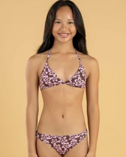 Bikinis*Kaiami Girls' April Triangle Bikini Set Choc/pink