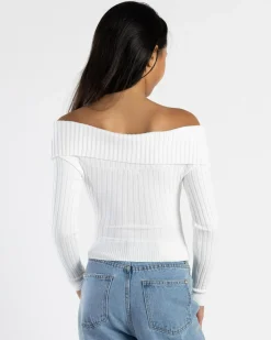 Hot Girls' Ari Off Shoulder Knit Top Kids Tops