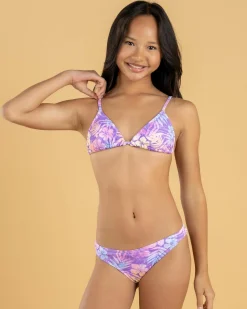 Bikinis*Topanga Girls' Ariella Triangle Bikini Set Purple/multi