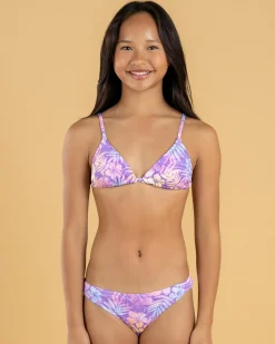 Bikinis*Topanga Girls' Ariella Triangle Bikini Set Purple/multi