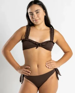 Bikinis*Topanga Girls' Arista Bandeau Bikini Set Dark Choc