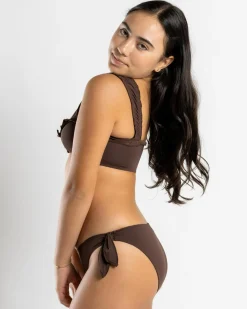 Bikinis*Topanga Girls' Arista Bandeau Bikini Set Dark Choc