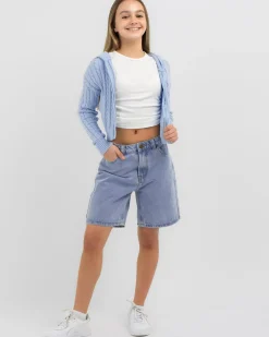 Sale Girls' Bailee Hooded Cable Knit Jumper Kids Outerwear