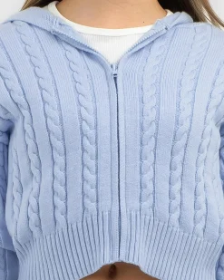 Sale Girls' Bailee Hooded Cable Knit Jumper Kids Outerwear