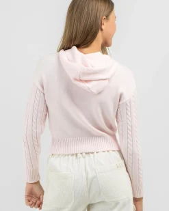 Outerwear*Ava And Ever Girls' Bailee Hooded Cable Knit Jumper Light Pink