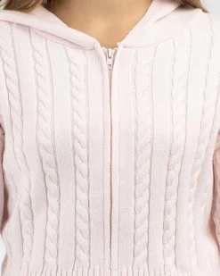 Outerwear*Ava And Ever Girls' Bailee Hooded Cable Knit Jumper Light Pink
