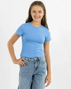 Tops*Ava And Ever Girls' Basic Super Soft Tee Blue