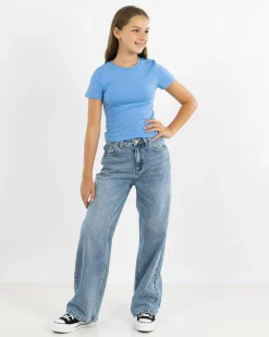 Tops*Ava And Ever Girls' Basic Super Soft Tee Blue