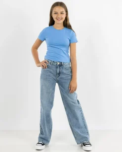 Tops*Ava And Ever Girls' Basic Super Soft Tee Blue