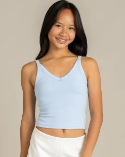 Girls' Basic V Neck Top Kids Tops