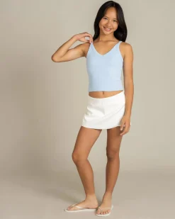 Girls' Basic V Neck Top Kids Tops